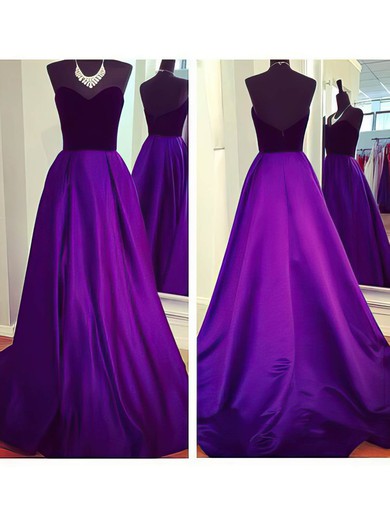 Sweep Train Multi Colours Satin Sweetheart Affordable Prom Dresses #JCD02016888