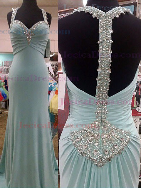 Gorgeous Chiffon Sweetheart with Crystal Detailing Sheath/Column Prom Dress #JCD02019018