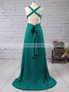 Backless Hunter Silk-like Satin with Split Front Sheath/Column Sexy Prom Dress #JCD02018713