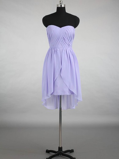 Interesting Lavender Sweetheart Ruffles Chiffon Asymmetrical Bridesmaid Dress #JCD01012145