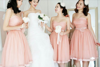 Sweetheart Pearl Pink Tulle Sashes/Ribbons Best Ball Gown Bridesmaid Dresses #JCD01012204