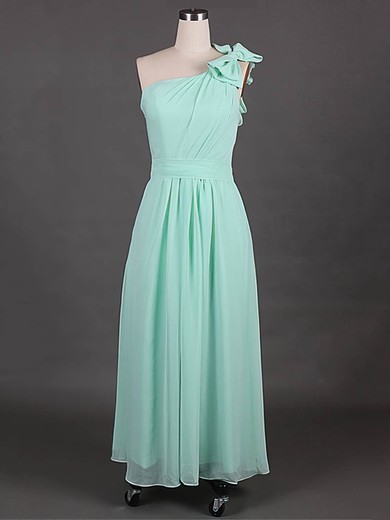 Wholesale Chiffon with Bow One Shoulder A-line Bridesmaid Dress #JCD01012385