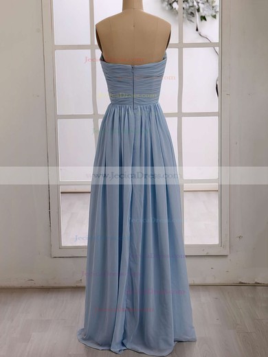 Latest Sweetheart Chiffon Ruffles Floor-length Light Sky Blue Bridesmaid Dresses #JCD01012415
