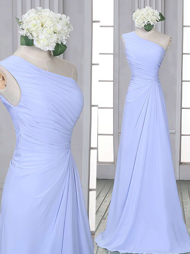 Lavender Chiffon One Shoulder Ruffles Sheath/Column Bridesmaid Dress #JCD01012522