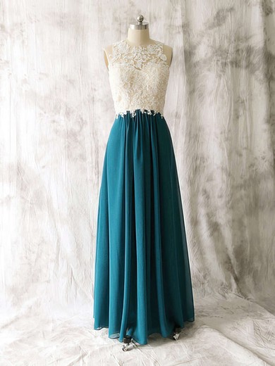Amazing Multi Colours Chiffon Tulle Appliques Lace Scoop Neck Open Back Bridesmaid Dress #JCD01012529