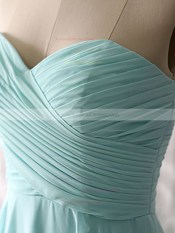 Nice Light Sky Blue Chiffon Ruffles A-line Sweetheart Bridesmaid Dresses #JCD01012535