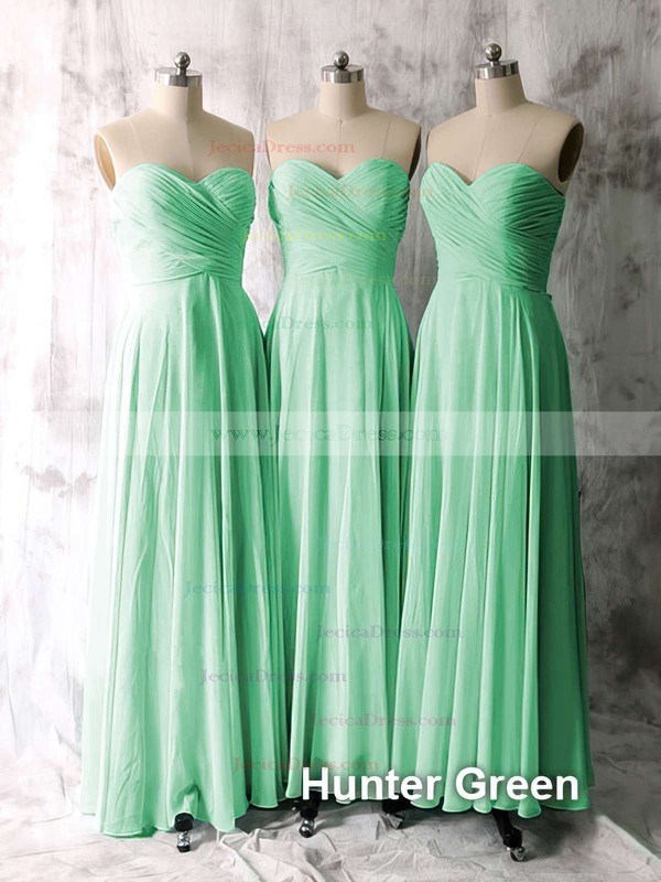 Nice Light Sky Blue Chiffon Ruffles A-line Sweetheart Bridesmaid Dresses #JCD01012535