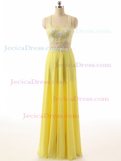 Chiffon A-line Sweetheart Floor-length Beading Prom Dresses #JCD02019894
