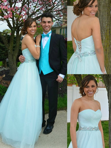 Amazing A-line Tulle with Beading Sweetheart Floor-length Prom Dress #JCD020100001