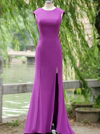 Open Back Split Front Silk-like Satin Latest Trumpet/Mermaid Prom Dresses #JCD020100041