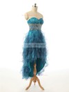 Sweetheart Organza Lace-up Asymmetrical Beading High Low Prom Dresses #JCD020101800