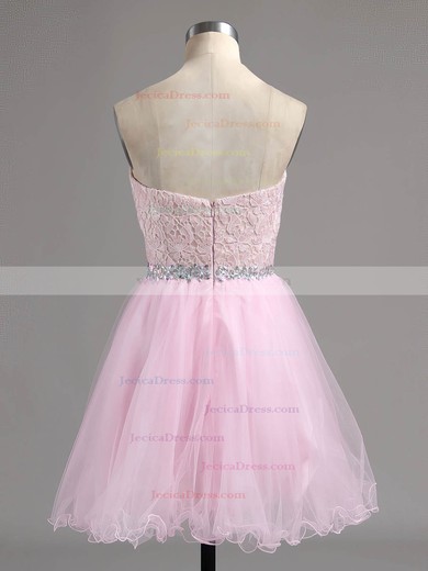Ball Gown Sweetheart Tulle Short/Mini Beading Prom Dresses #JCD020101804