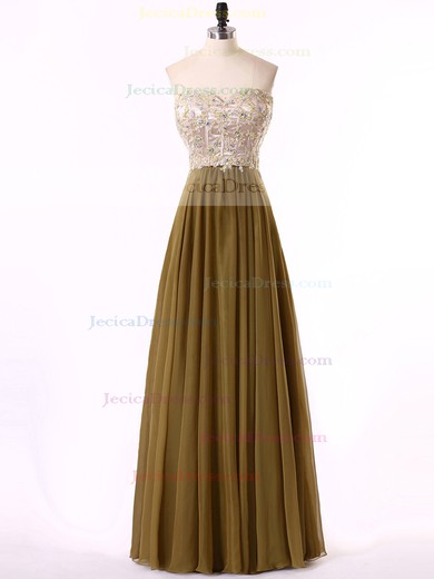 Multi Colours Sweetheart Chiffon Floor-length Beading Vintage Prom Dresses #JCD020101826