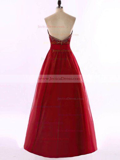 Vintage Sweetheart Tulle Floor-length with Beading Backless Prom Dresses #JCD020101615