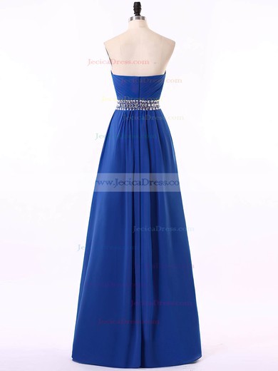 Empire Sweetheart Chiffon Crystal Detailing Royal Blue Elegant Prom Dress #JCD020101681
