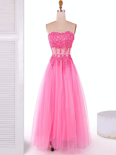 Sweetheart Floor-length Tulle with Appliques Lace Different Prom Dresses #JCD020102088