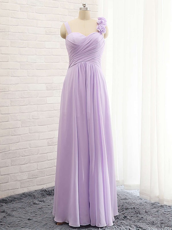 Shop A Line Sweetheart Lavender Chiffon With Flower S Cheap