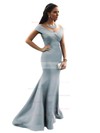 Off-the-shoulder Royal Blue Satin Ruffles Trumpet/Mermaid Nice Prom Dress #JCD020102331