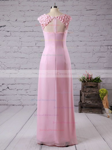 Scoop Neck Perfect Chiffon with Appliques Lace A-line Bridesmaid Dresses #JCD01012757