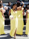Coolest Chiffon Ankle-length Split Front One Shoulder Bridesmaid Dress #JCD01012769