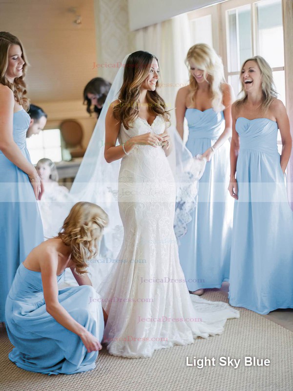 Gorgeous Chiffon Floor-length Ruffles Sweetheart Bridesmaid Dress #JCD01012770