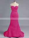 Spring Sweetheart Silk-like Satin Appliques Lace Sheath/Column Bridesmaid Dress #JCD01012786