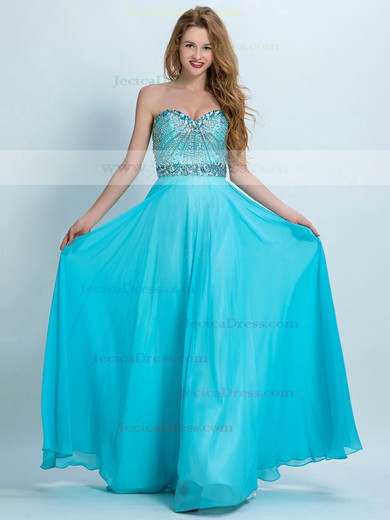 Sweetheart Chiffon Crystal Detailing Floor-length Nice Prom Dresses #JCD020102281