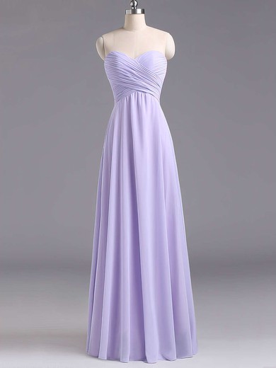 Sweetheart Lavender Chiffon Floor-length Ruffles Best Bridesmaid Dresses #JCD01012796