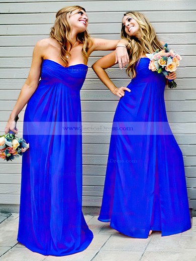 Sweetheart Chiffon Ruffles Perfect Empire Royal Blue Bridesmaid Dresses #JCD01012809