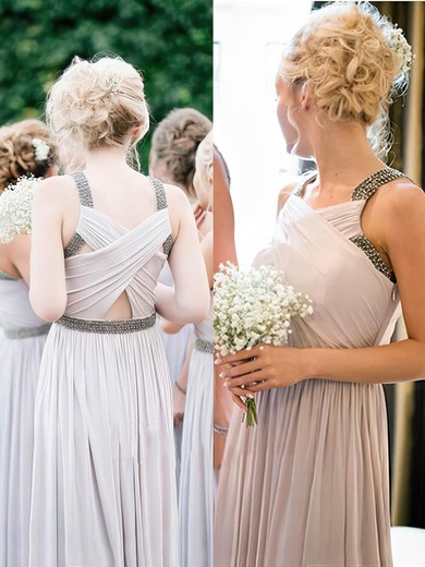 Floor-length Chiffon A-line with Beading Popular Bridesmaid Dresses #JCD01012814