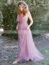 Boutique Ruffles Tulle Sweep Train Halter Bridesmaid Dresses #JCD01012819