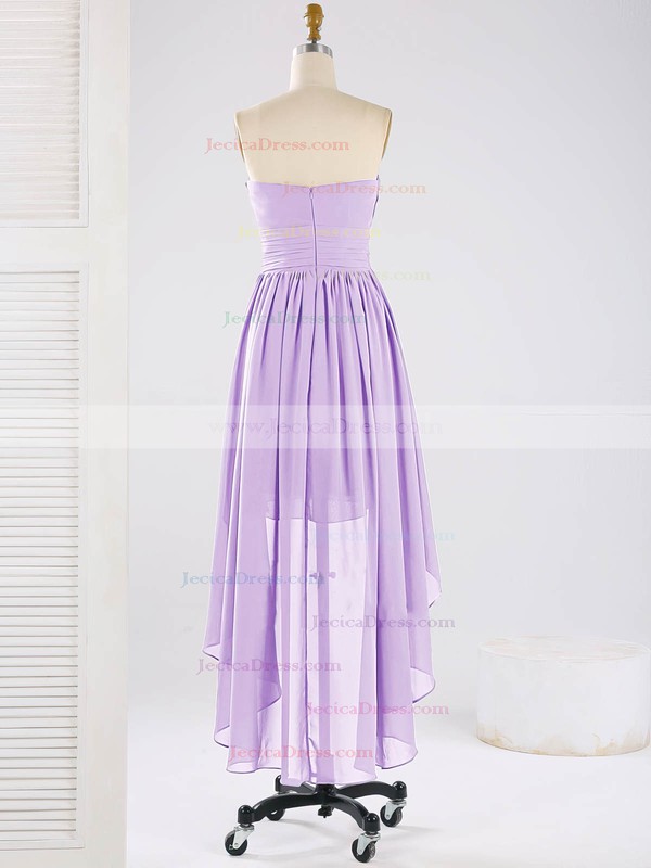 Asymmetrical Sweetheart Chiffon Ruffles Elegant High Low Bridesmaid Dresses #JCD01012863