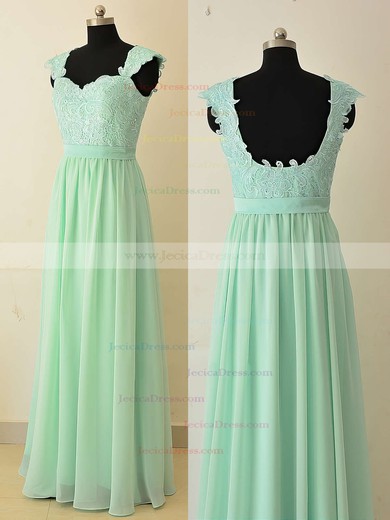 Sweetheart Chiffon Appliques Lace Sage Floor-length Classy Bridesmaid Dresses #JCD01012874