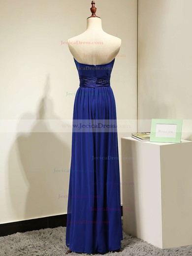 A-line Chiffon Sashes / Ribbons Discounted Royal Blue Strapless Bridesmaid Dresses #JCD01012875