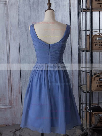 V-neck Chiffon Ruched Popular Knee-length Bridesmaid Dress #JCD01012881
