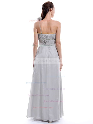 One Shoulder Chiffon Flower(s) Floor-length Hot Bridesmaid Dress #JCD01012896