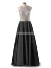 A-line Scoop Neck Satin Tulle with Beading Perfect Open Back Prom Dresses #JCD020102392