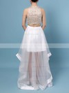 Two Piece A-line Scoop Neck Tulle Beading Floor-length Girls Prom Dresses #JCD020102393