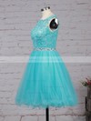 Sweet Princess Scoop Neck Tulle Short/Mini Beading Prom Dresses #JCD020102563