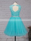Sweet Princess Scoop Neck Tulle Short/Mini Beading Prom Dresses #JCD020102563