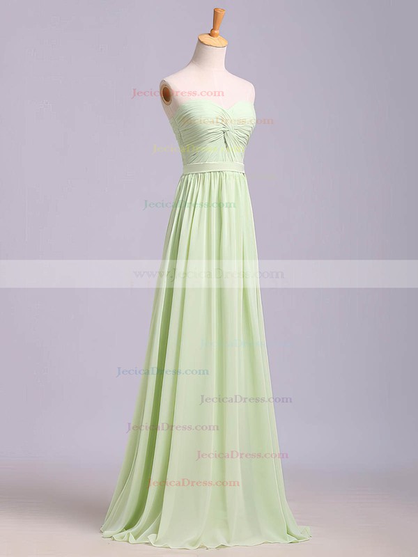 Chiffon A-line Sweetheart Floor-length Pleats Prom dresses #JCD02013378