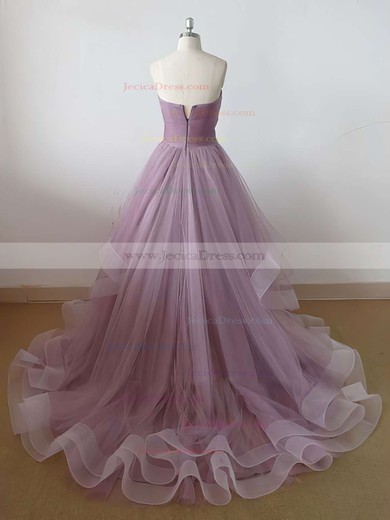 Princess Sweetheart Tulle Sweep Train with Ruffles Discounted Prom Dresses #JCD020102507