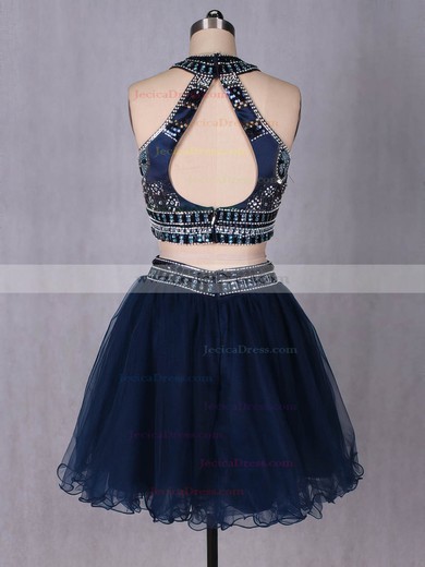 Short/Mini A-line Scoop Neck Tulle Beading New Arrival Two Piece Prom Dresses #JCD020102580