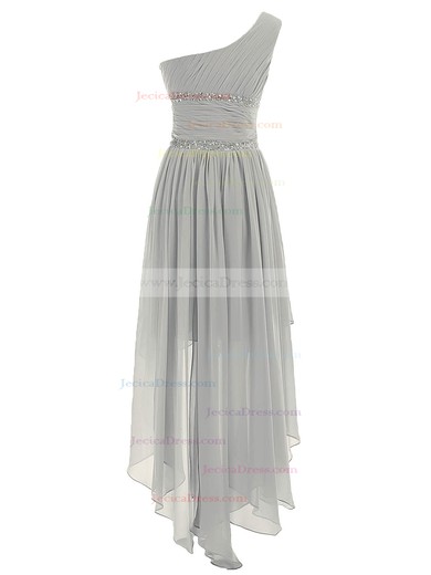 A-line One Shoulder Chiffon Asymmetrical Ruffles Trendy Bridesmaid Dresses #JCD01012944