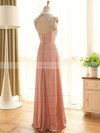 A-line Scoop Neck Chiffon Crystal Detailing Floor-length Open Back Cheap Prom Dress #JCD020102681