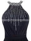 Scoop Neck Sheath/Column Chiffon with Beading Floor-length Open Back Prom Dresses #JCD020102731