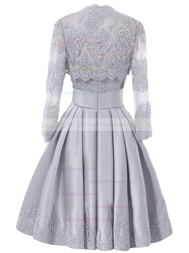 Original Strapless A-line Satin with Appliques Lace Knee-length Bridesmaid Dresses #JCD01012957