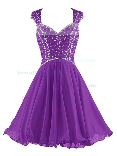 Open Back Short/Mini A-line Sweetheart Chiffon Beading Promotion Prom Dresses #JCD020102619