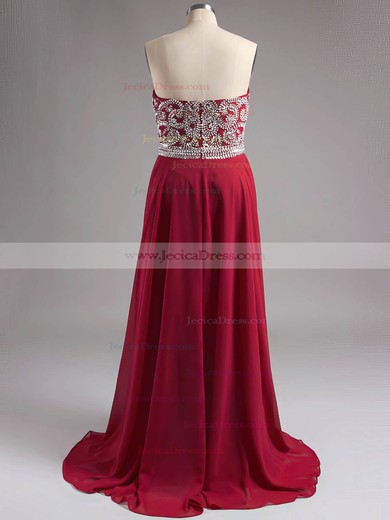 A-line Sweetheart Chiffon with Beading Floor-length Ladies Prom Dresses #ZPJCD020101055