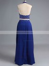 Halter Backless Royal Blue Tulle Silk-like Satin Beading Two-pieces Prom Dress #ZPJCD020101379